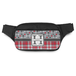Red & Gray Dots and Plaid Fanny Pack - Modern Style (Personalized)