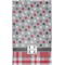 Red & Gray Dots and Plaid Finger Tip Towel - Full View