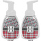 Red & Gray Dots and Plaid Foam Soap Bottle Approval - White