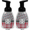 Red & Gray Dots and Plaid Foam Soap Bottle (Front & Back)