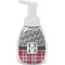 Red & Gray Dots and Plaid Foam Soap Bottle - White