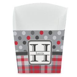 Red & Gray Dots and Plaid French Fry Favor Boxes (Personalized)