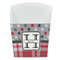 Red & Gray Dots and Plaid French Fry Favor Box - Front View