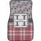 Red & Gray Dots and Plaid Custom Car Floor Mats (Front Seat)