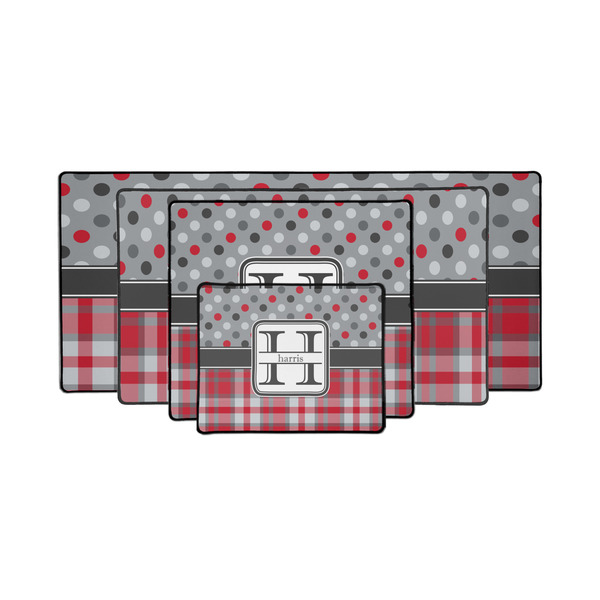 Red & Gray Dots and Plaid Gaming Mats - PARENT/MAIN