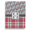 Red & Gray Dots and Plaid Garden Flags - Large - Double Sided - BACK