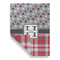 Red & Gray Dots and Plaid Garden Flags - Large - Double Sided - FRONT FOLDED