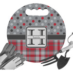 Red & Gray Dots and Plaid Gardening Knee Cushion (Personalized)