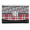 Red & Gray Dots and Plaid Genuine Leather Womens Wallet - Front/Main
