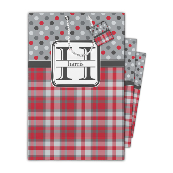 Red & Gray Dots and Plaid Gift Bags - Parent/Main