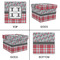 Red & Gray Dots and Plaid Gift Boxes with Lid - Canvas Wrapped - Medium - Approval