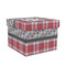 Red & Gray Dots and Plaid Gift Boxes with Lid - Canvas Wrapped - Medium - Front/Main