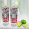 Red & Gray Dots and Plaid Glass Shot Glass - 2 oz - LIFESTYLE