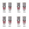 Red & Gray Dots and Plaid Glass Shot Glass - 2 oz - Set of 4 - APPROVAL