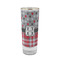 Red & Gray Dots and Plaid Glass Shot Glass - 2oz - FRONT