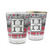 Red & Gray Dots and Plaid Glass Shot Glass - PARENT/MAIN