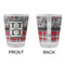 Red & Gray Dots and Plaid Glass Shot Glass - Standard - APPROVAL