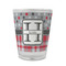 Red & Gray Dots and Plaid Glass Shot Glass - Standard - FRONT