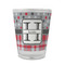 Red & Gray Dots and Plaid Glass Shot Glass - 1.5 oz - Set of 4 (Personalized)