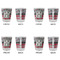 Red & Gray Dots and Plaid Glass Shot Glass - Standard - Set of 4 - APPROVAL