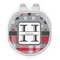 Red & Gray Dots and Plaid Golf Ball Marker - Hat Clip - Silver