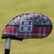 Red & Gray Dots and Plaid Golf Club Cover - Front
