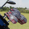 Red & Gray Dots and Plaid Golf Club Cover - Set of 9 - On Clubs