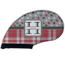 Red & Gray Dots and Plaid Golf Club Iron Cover - Single (Personalized)