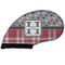 Red & Gray Dots and Plaid Golf Club Covers - FRONT