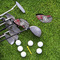 Red & Gray Dots and Plaid Golf Club Covers - LIFESTYLE