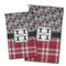 Red & Gray Dots and Plaid Golf Towel - PARENT (small and large)