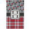 Red & Gray Dots and Plaid Golf Towel - Poly-Cotton Blend - Small w/ Name and Initial
