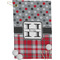 Red & Gray Dots and Plaid Golf Towel (Personalized)