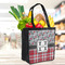 Red & Gray Dots and Plaid Grocery Bag - LIFESTYLE