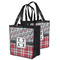 Red & Gray Dots and Plaid Grocery Bag (Personalized)