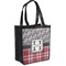 Red & Gray Dots and Plaid Grocery Bag - Main