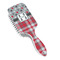 Red & Gray Dots and Plaid Hair Brush - Angle View
