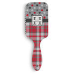 Red & Gray Dots and Plaid Hair Brushes (Personalized)