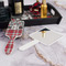 Red & Gray Dots and Plaid Hair Brush - With Hand Mirror