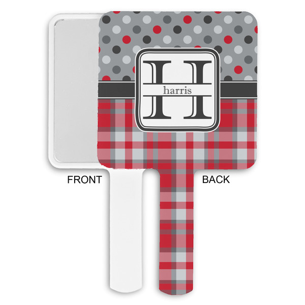 Red & Gray Dots and Plaid Hand Mirrors - Approval