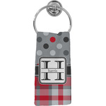 Red & Gray Dots and Plaid Hand Towel - Full Print (Personalized)