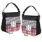 Red & Gray Dots and Plaid Hobo Purse - Double Sided - Front and Back