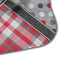 Red & Gray Dots and Plaid Hooded Baby Towel- Detail Corner