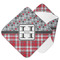Red & Gray Dots and Plaid Hooded Baby Towel- Main