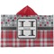 Red & Gray Dots and Plaid Hooded towel