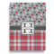Red & Gray Dots and Plaid House Flags - Double Sided - BACK