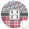 Red & Gray Dots and Plaid Icing Circle - Large - Front