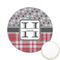 Red & Gray Dots and Plaid Icing Circle - Small - Front
