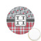 Red & Gray Dots and Plaid Printed Cookie Topper - 1.25" (Personalized)