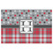 Red & Gray Dots and Plaid Indoor / Outdoor Rug - 4'x6' - Front Flat